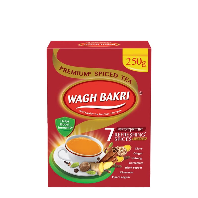 Wagh Bakri Masala Chai Spiced Tea - 250g Unique Blend of 7 Refreshing Spices - Image 1
